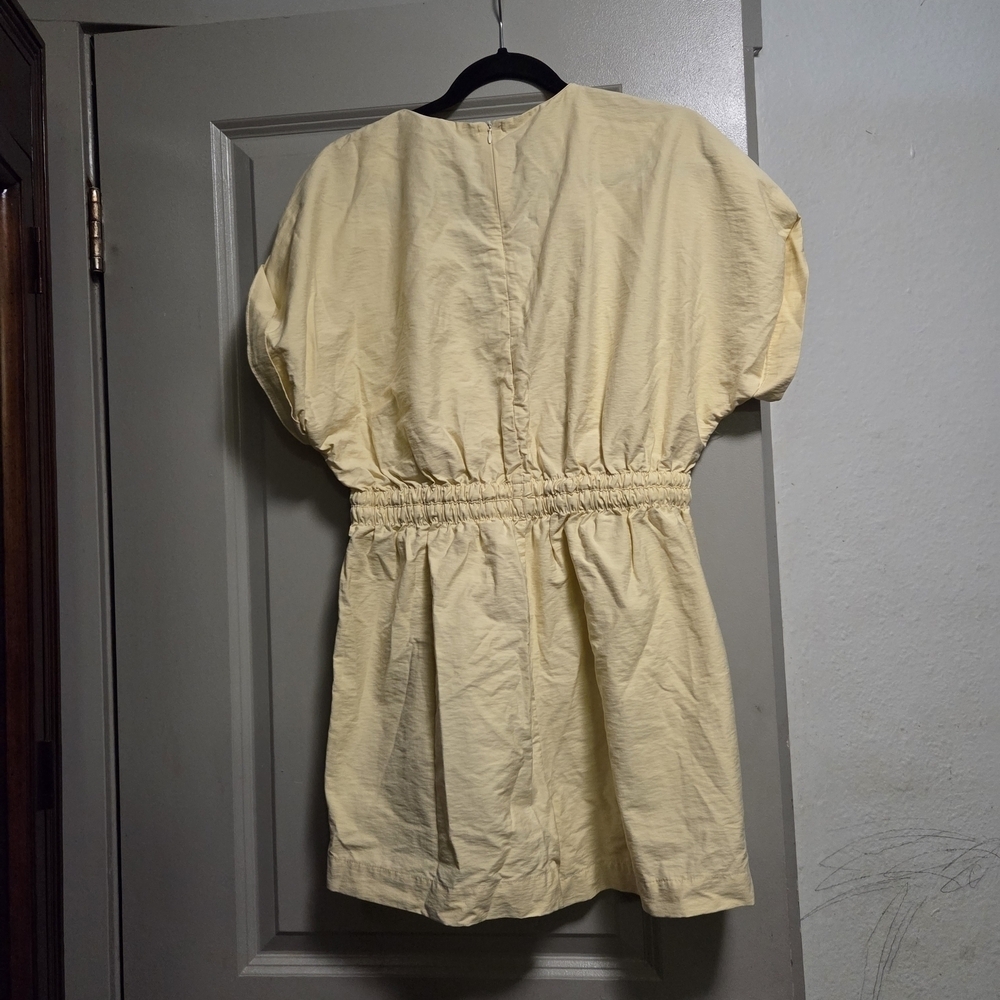 Zara Light Yellow Drawstring Romper - Picture 3 of 4